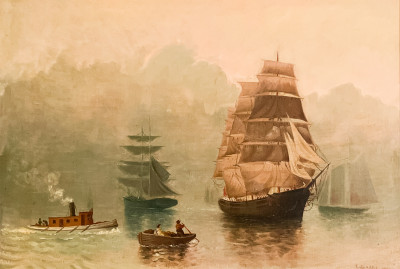 Image for Lot Edwin Locke - Untitled (Ships in Calm Water)
