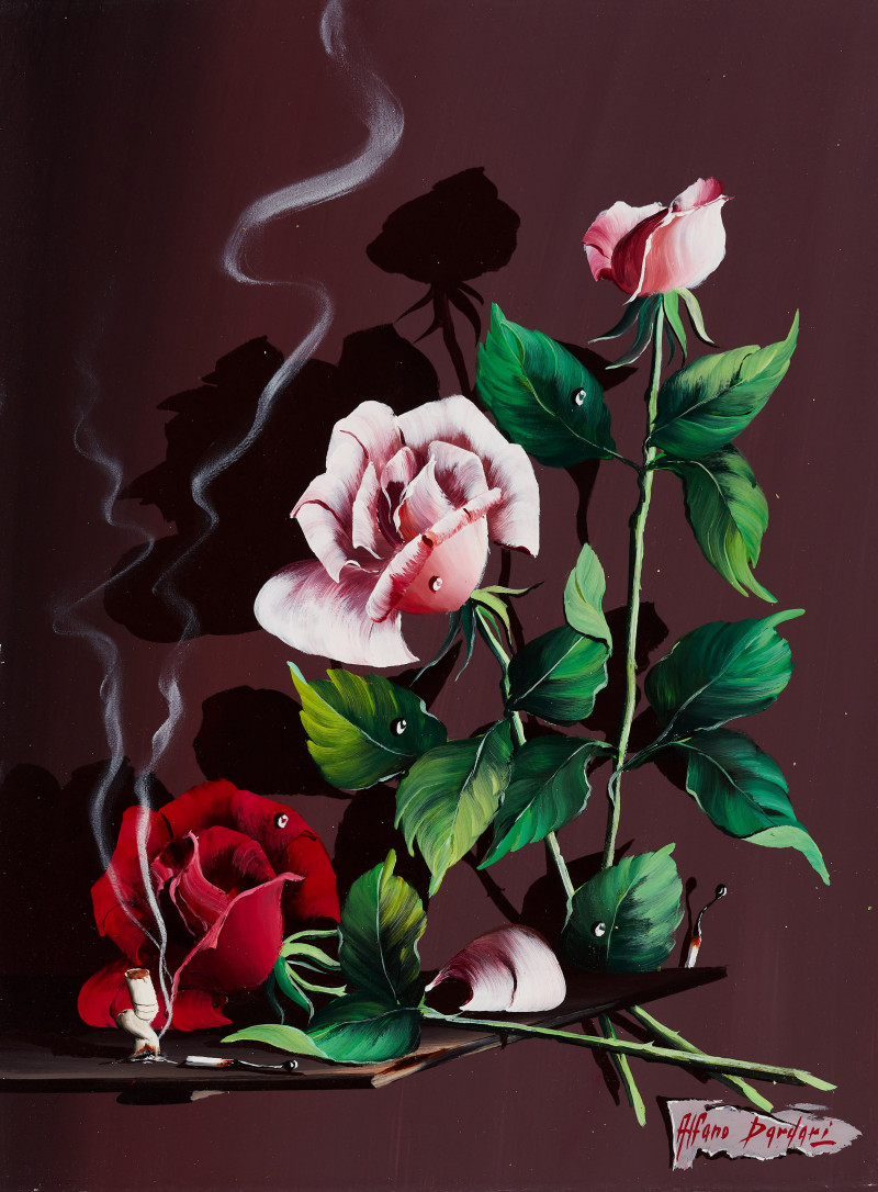 Alfano Dardari - Pink and Red Roses, Cigarette