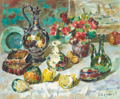 Image for Lot Alfred Chagniot - Still Life with Vase