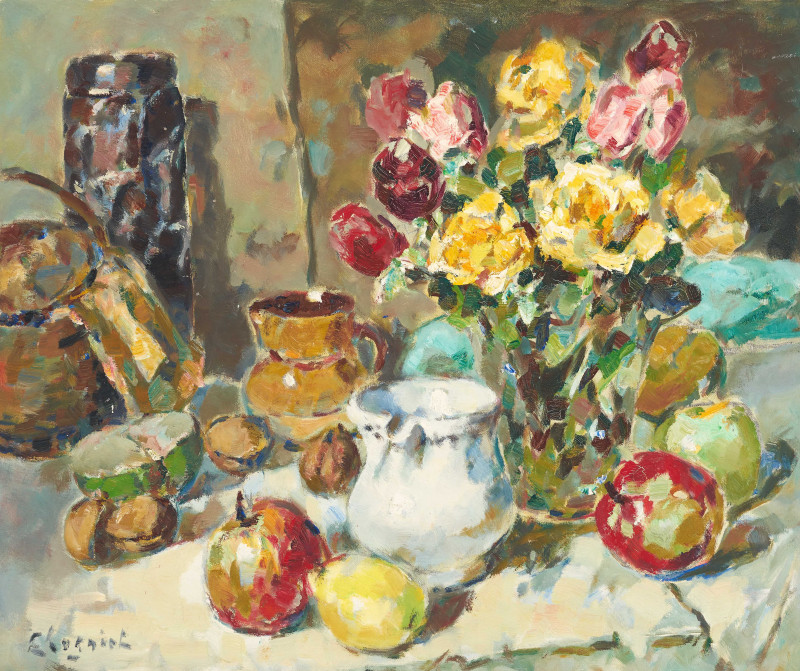 Alfred Chagniot - Still Life with Roses