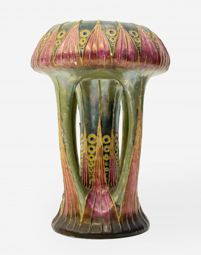 Image for Lot Amphora Turn-Teplitz Art Nouveau Pottery Vase