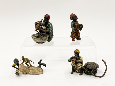 Image for Lot Franz Bergman - Group of 4 Cold-Painted Bronze Figures