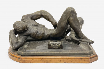 Image for Lot Henry Shonbauer (attributed) - Large Figural Bronze Inkwell