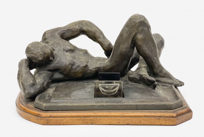 Henry Shonbauer (attributed) - Large Figural Bronze Inkwell