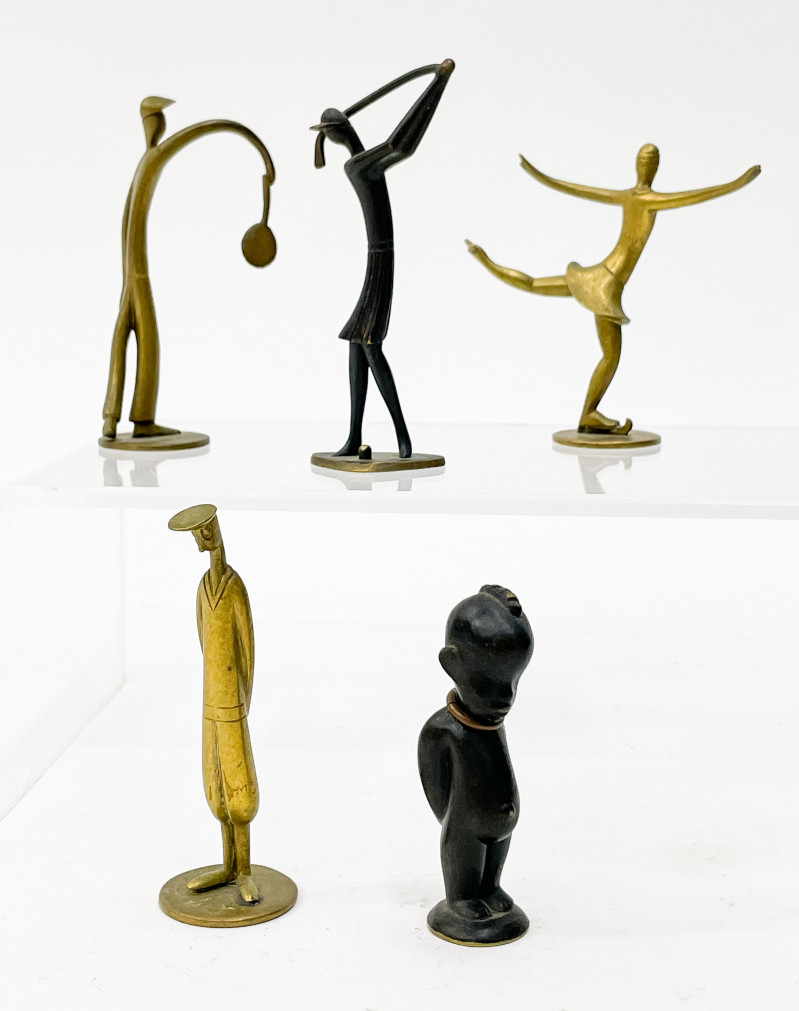 Werkstätte Hagenauer - Group of 9 Miniature Bronze Figures