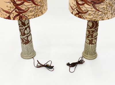 James Mont - Pair of Table Lamps in Grapevine Motif