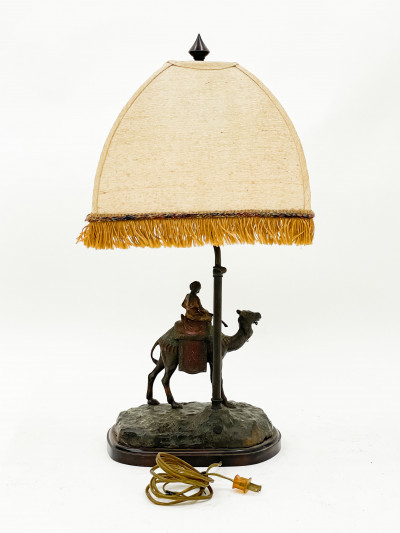 After Franz Bergman - Austrian Cold-Painted Bronze Figural Lamp