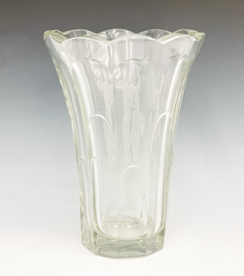 Art Deco Etched Glass Vase