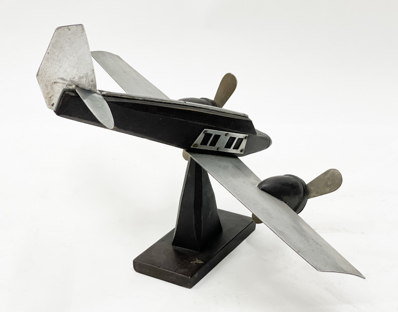 Aluminum & Wood Model of an Airplane