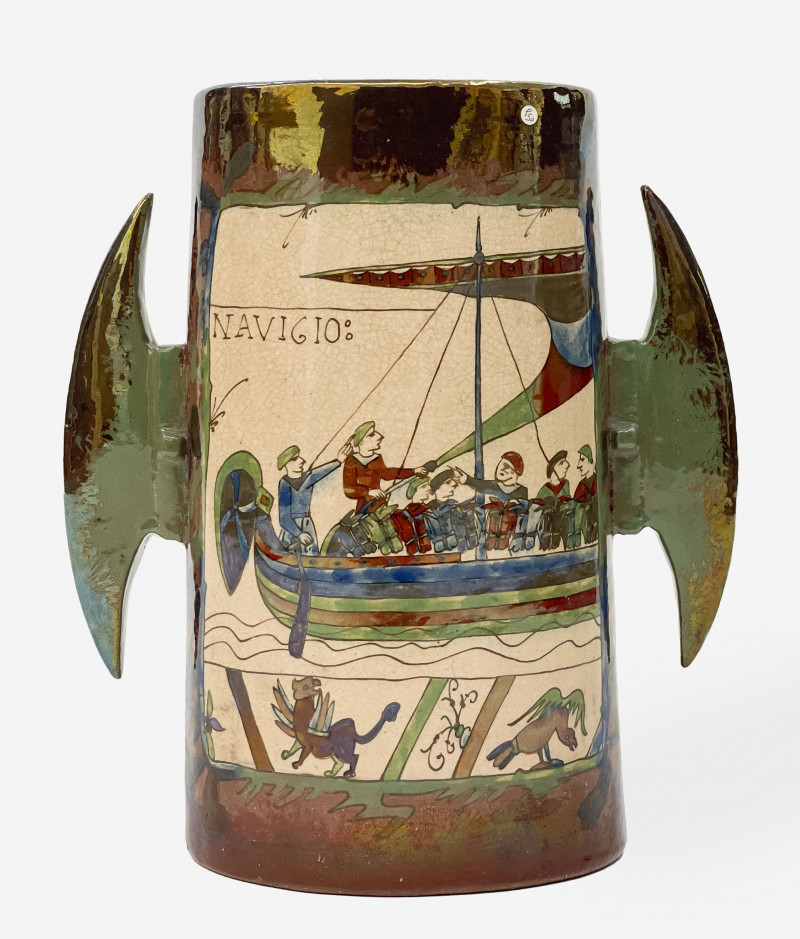 Louis-Etienne Desmant Large 'Bayeux Tapestry' Vase