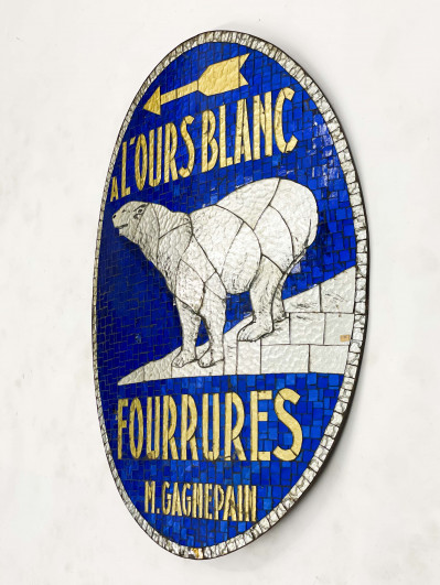 French Advertising Mosaic for Fourrures
