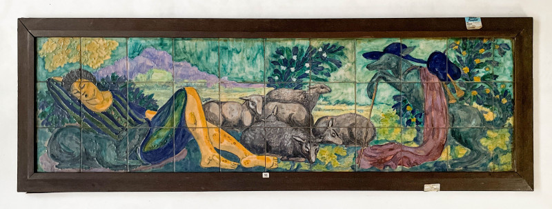 Andre Metthey (attributed) - Tile Frieze of Fable Scene