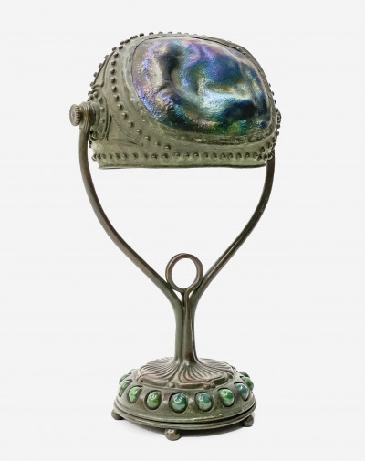 Image for Lot Tiffany Studios - Jeweled Turtleback Desk Lamp