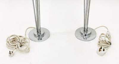 Pair of Chrome-Plated Lamps