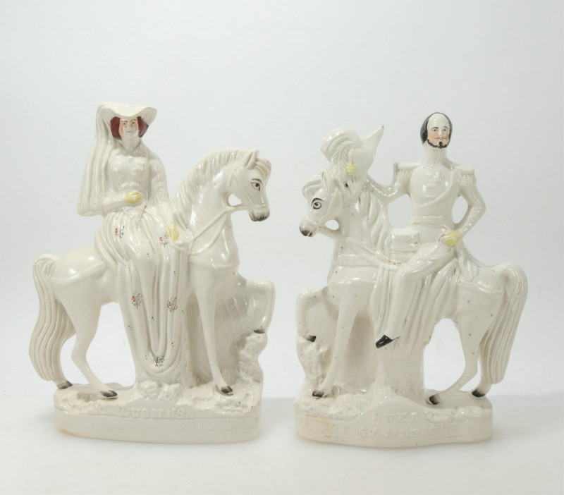 6 Equestrian Staffordshire Armorial Figurines
