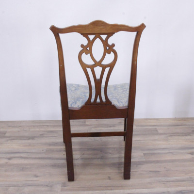 2 George III Style Mahogany Side Chairs, Fortuny
