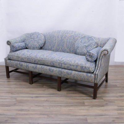 Image for Lot George III Style Mahogany Sofa, Fortuny Uphl.