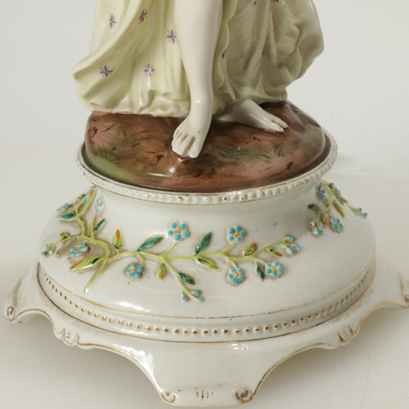 Pair Dresden Porcelain Figural Candelabra