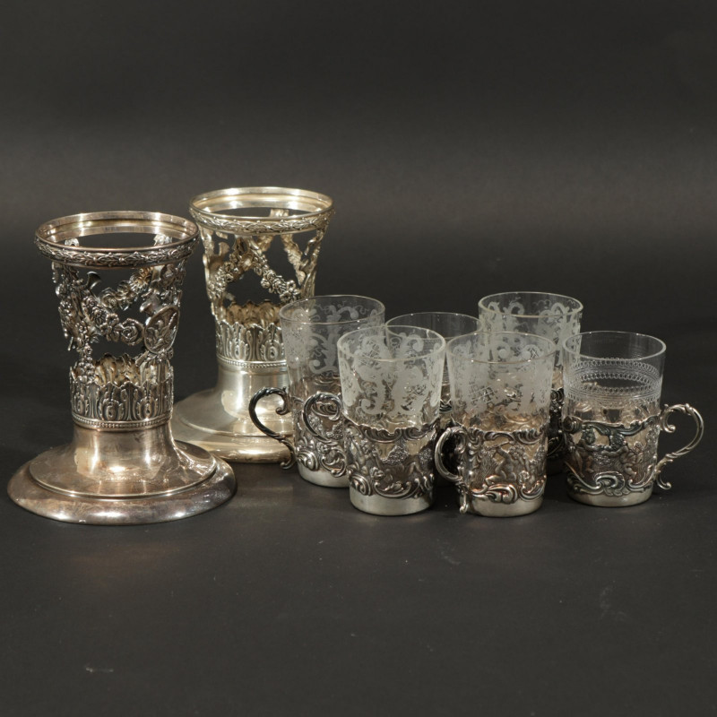 Brand Hier Co. Repousse Sterling Silver Barware