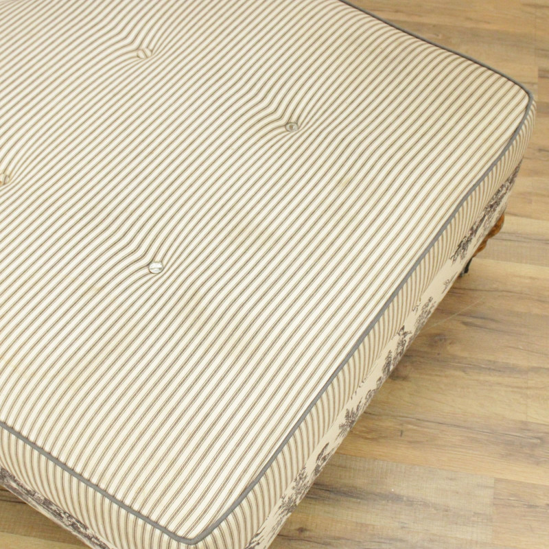 English Country Style Upholstered Ottoman