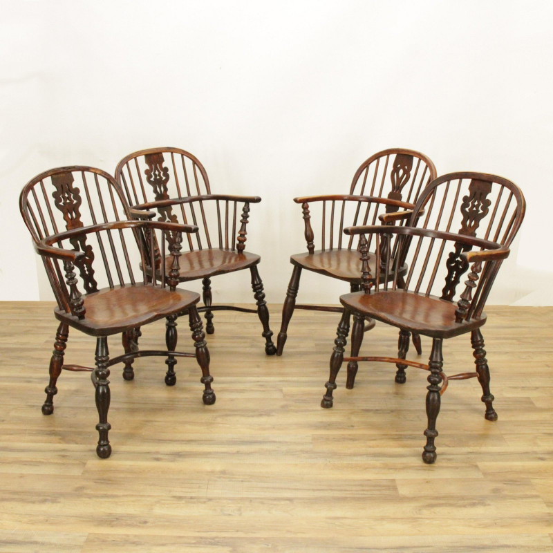 Early 19th C. Windsor Arm Chairs