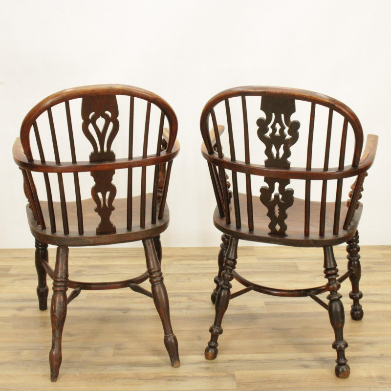Early 19th C. Windsor Arm Chairs