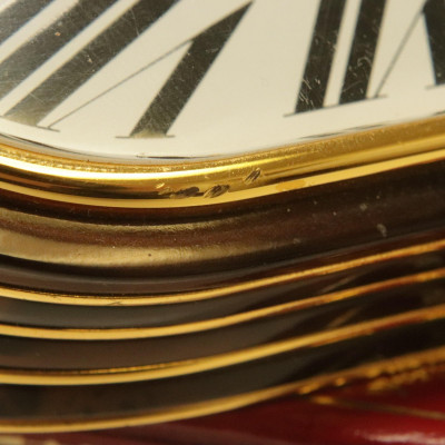 Cartier Faux Tortoise Enameled Table Clock
