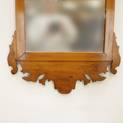 Chippendale Style Cherry Scroll-Cut Mirror