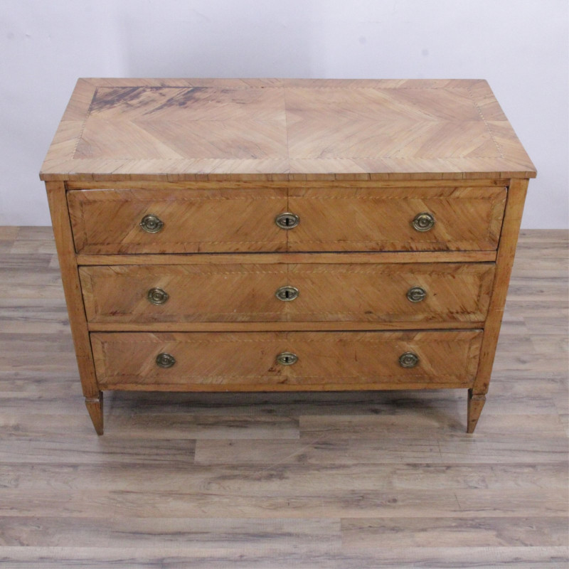 Italian Neo-Classical Inlaid Fruitwood Commode