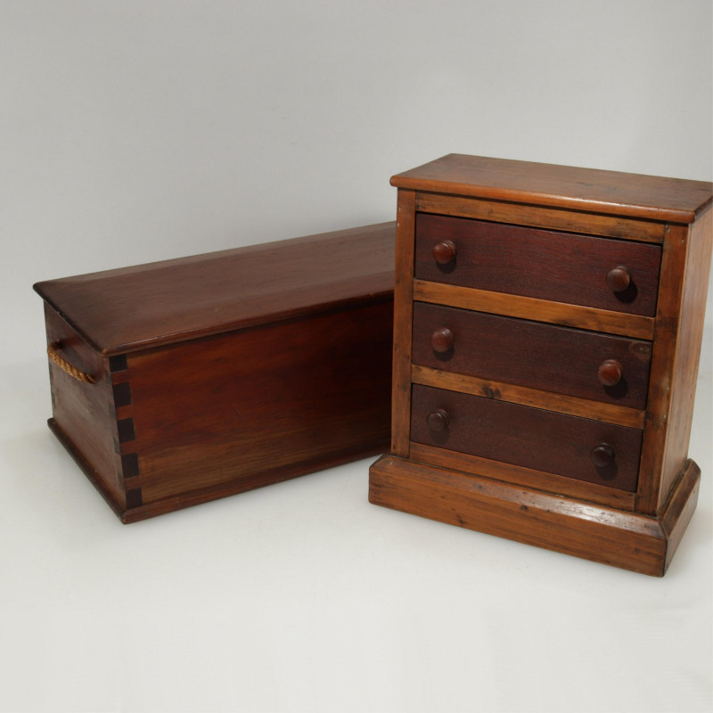 Diminutive Pine Chest and Sea Chest