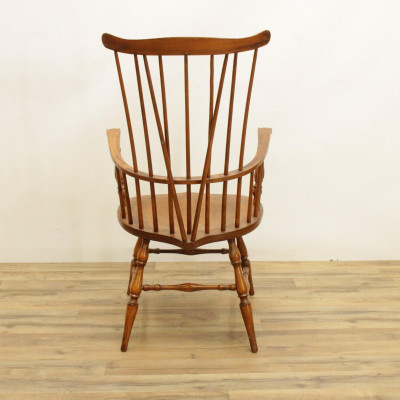 Colonial Style Cherry Comb Back Windsor Armchair