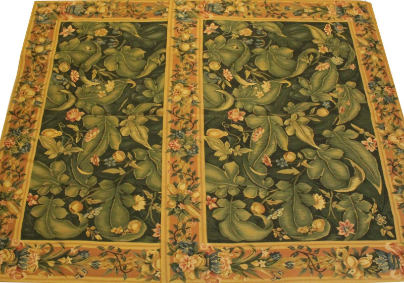 Pair of Aubusson Style Wool Rugs 5 x 6-10