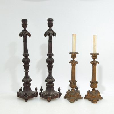 Image for Lot 2 Pairs Classical Candlesticks