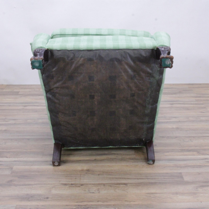 George III Style Mahogany Wing Armchair & Bench