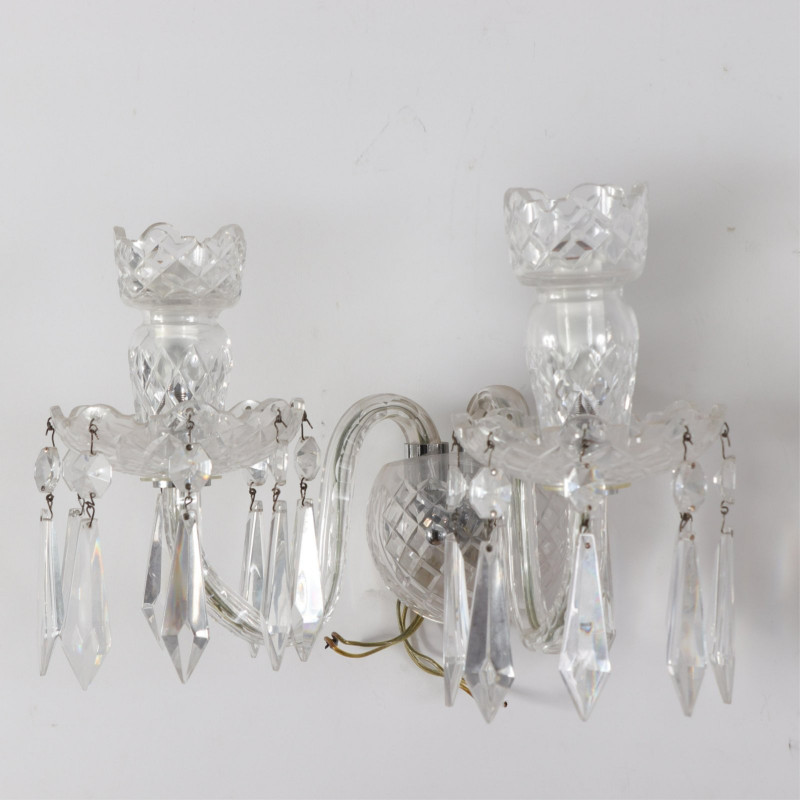 Waterford Crystal Chandelier & Pair Wall Sconces
