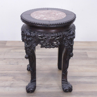 Chinese Porcelain Umbrella Stand, Marbletop Stand
