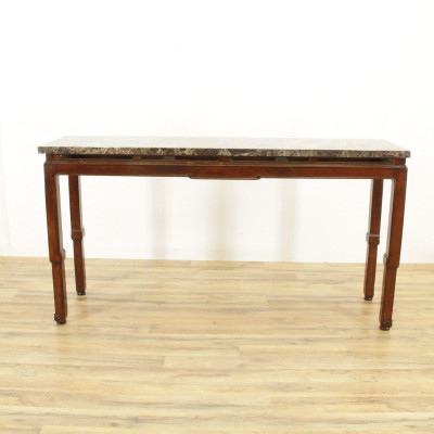 Chinese Style Mahogany Marble Top Altar Table