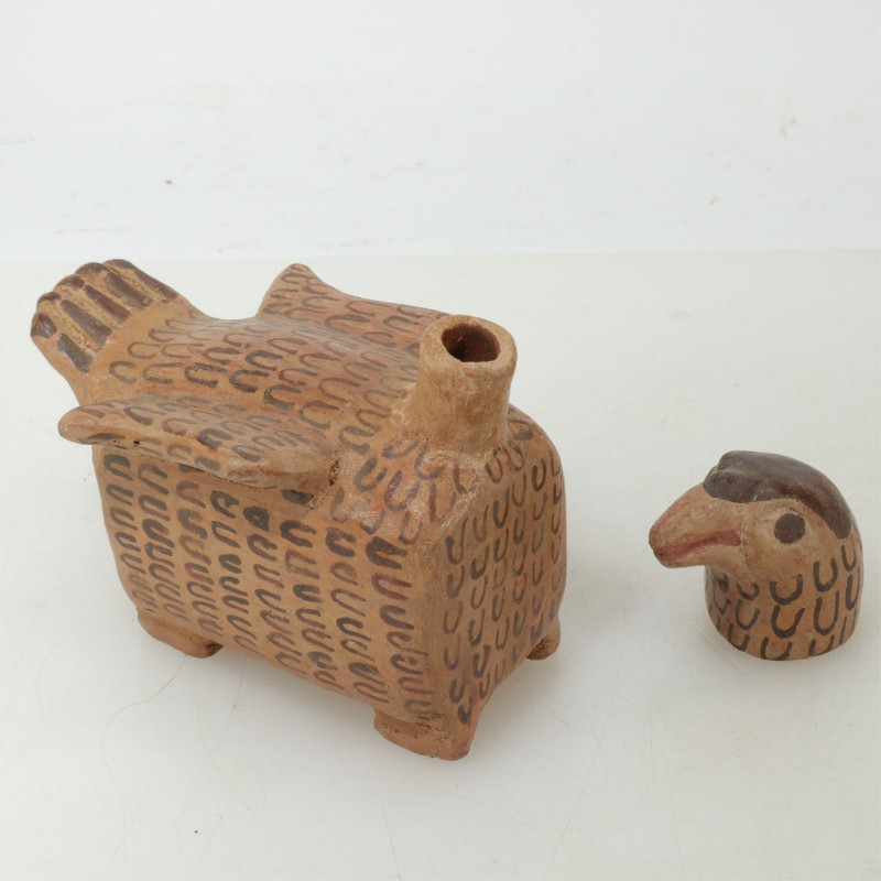 8 Pre Columbian Style Pottery Vessels & Figure