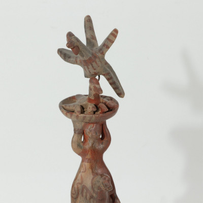 8 Pre Columbian Style Pottery Vessels & Figure