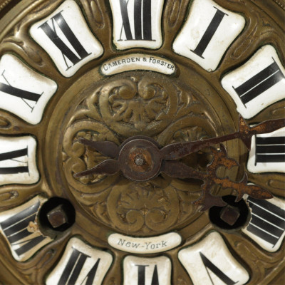 French Crystal Box & Brass Mantel Clock