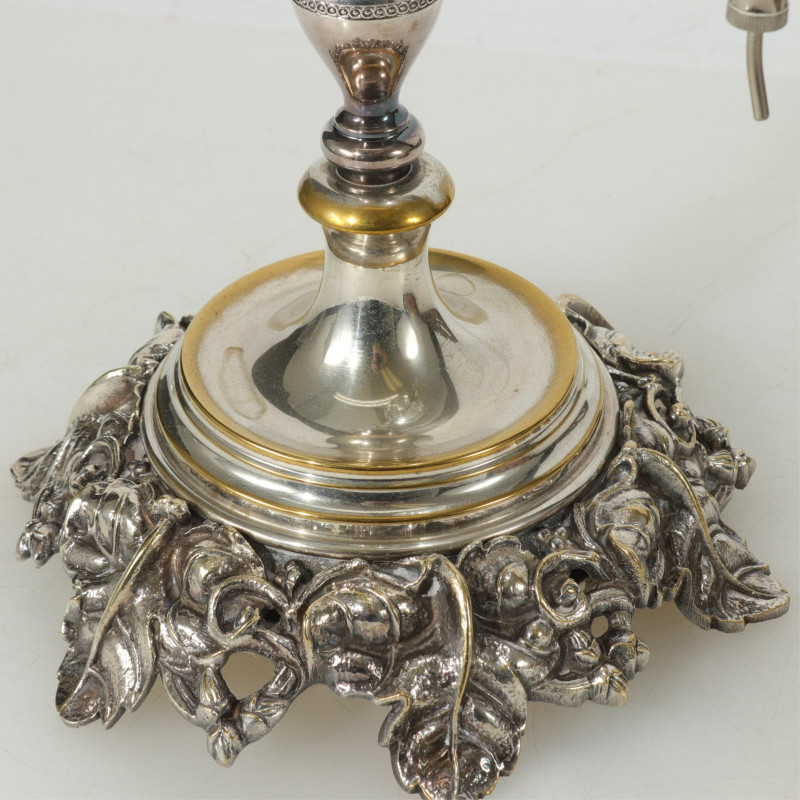 Silverplate Wine Dispenser, Bell Pull & Carving