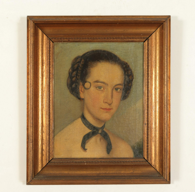 19th C. Portrait of Miss Garner, oil on canvas