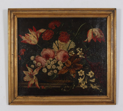 18th C. Dutch Floral Painting, O/C