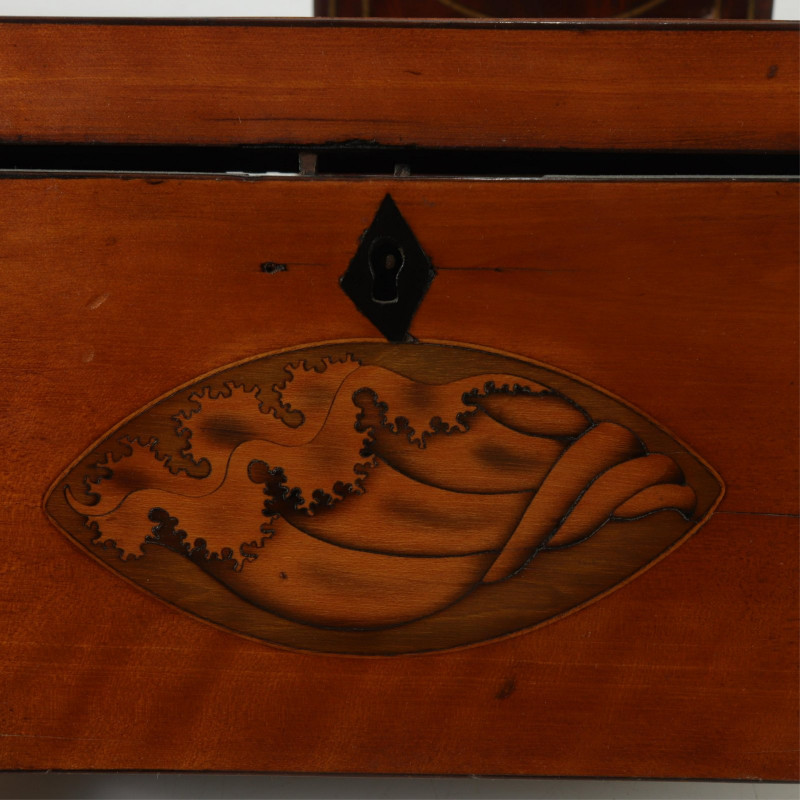 Regency Clock, Tea Caddy, Treen Box & Bucket