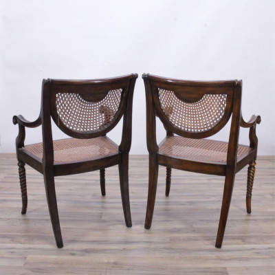 Set of 4 Regency Style Mahogany Caned Chairs