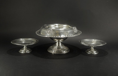 Image for Lot Sterling Silver Pierced Compote with Tazza