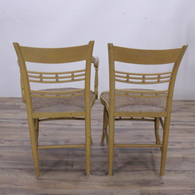 3 Matched Painted Hitchcock Style Chairs