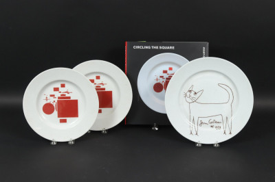Image for Lot 3 Plates; Jean Cocteau, 2 Russian Porcelain & Book