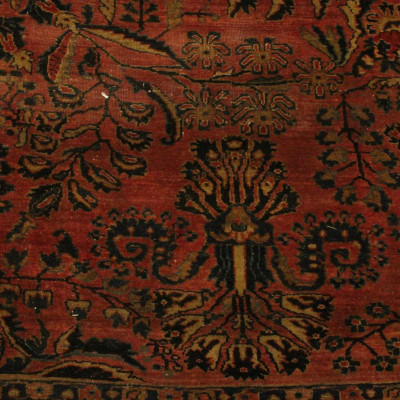 Antique Sarouk Carpet 8-9 x 11-10