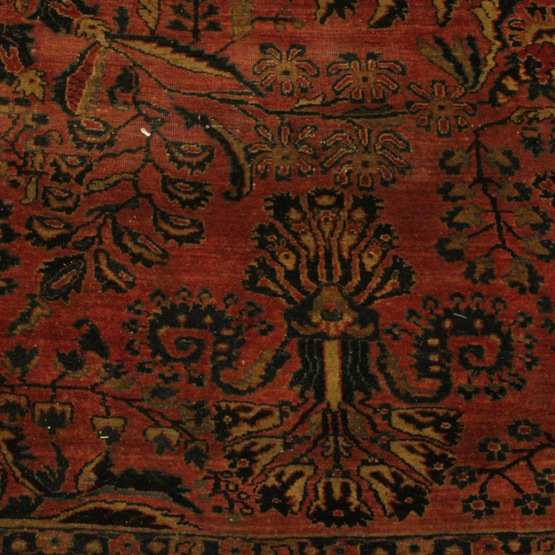 Antique Sarouk Carpet 8-9 x 11-10